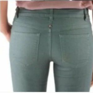 Prana Carlotta Crop Starling Green Skinny Straight Capri Pants Women's size 4